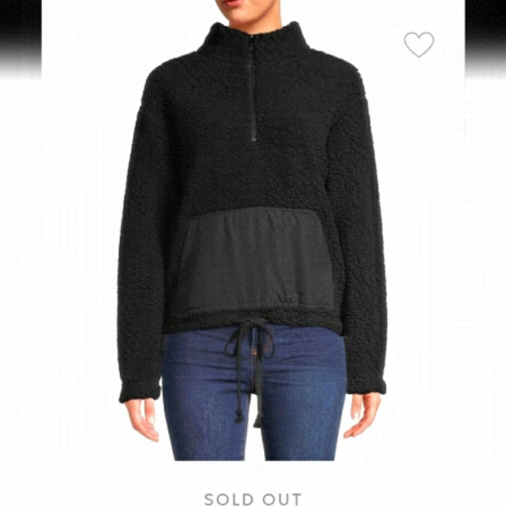 RD style, saks on 5th lightweight  popover, sharpa  pullover black Sz S